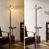 walnut cement shelf floor lamp