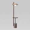 walnut cement shelf floor lamp