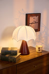 walnut silk umbrella cordless led table lamp