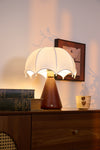 walnut silk umbrella cordless led table lamp
