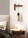 walnut yellow travertine cylinder wall sconce