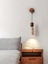 walnut yellow travertine cylinder wall sconce