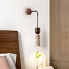 walnut yellow travertine cylinder wall sconce