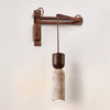 walnut yellow travertine cylinder wall sconce