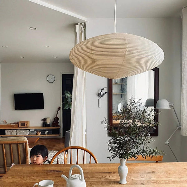 washi paper pendant light white for dining room bedroom