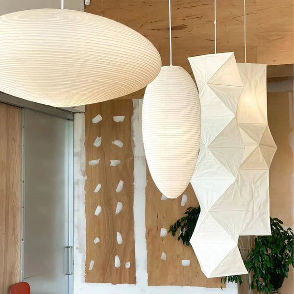 washi paper pendant light white for dining room bedroom