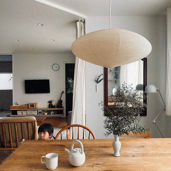washi paper pendant light white for dining room bedroom