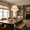 white fabric brass layered pendant light