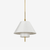 white fabric brass layered pendant light