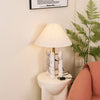 white marble column silk table lamp