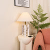 white marble column silk table lamp