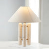 white marble column silk table lamp