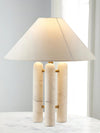 white marble column silk table lamp