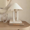 white marble column silk table lamp