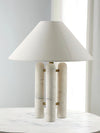 white marble column silk table lamp