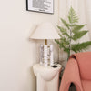 white marble column silk table lamp