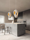 white polystyrene double shell pendant light dining room bedroom