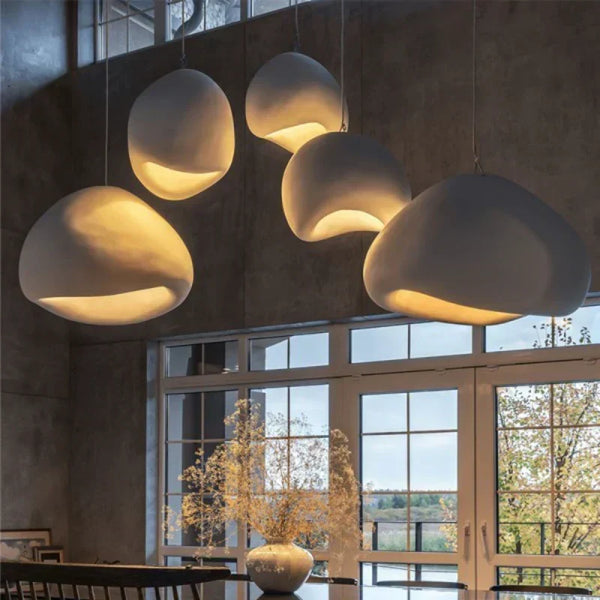 white resin cloud dome pendant lamp