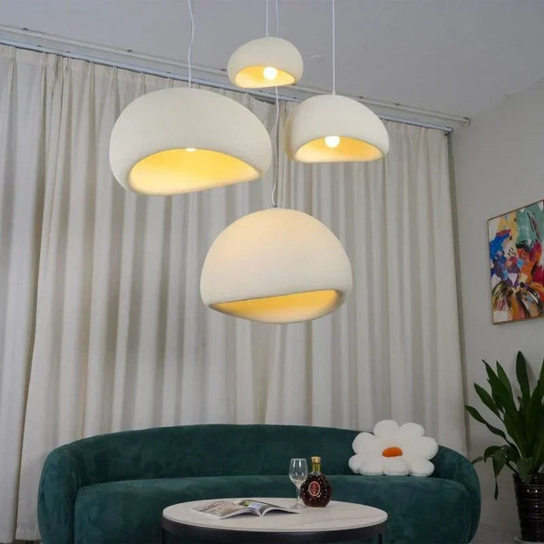 white resin cloud dome pendant lamp