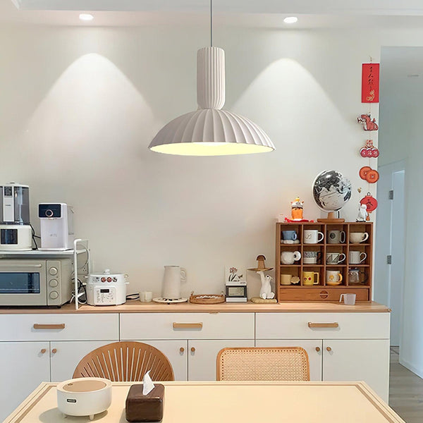 white resin led pendant light for dining room kitchen island