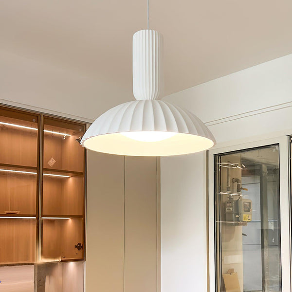 white resin led pendant light for dining room kitchen island