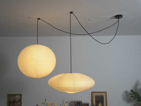 white washi paper cloud pendant lamp