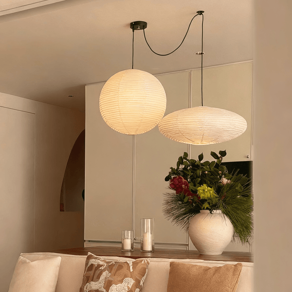 white washi paper cloud pendant lamp