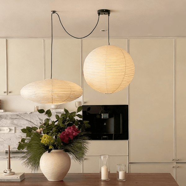white washi paper cloud pendant lamp