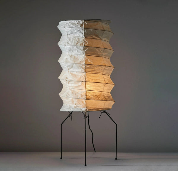 white washi paper origami floor lamp