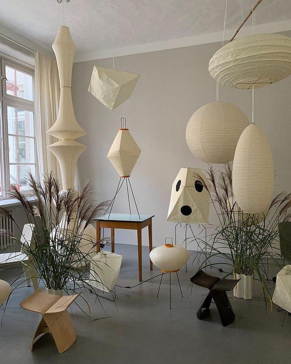 white washi paper pendant light for dining room and bedroom