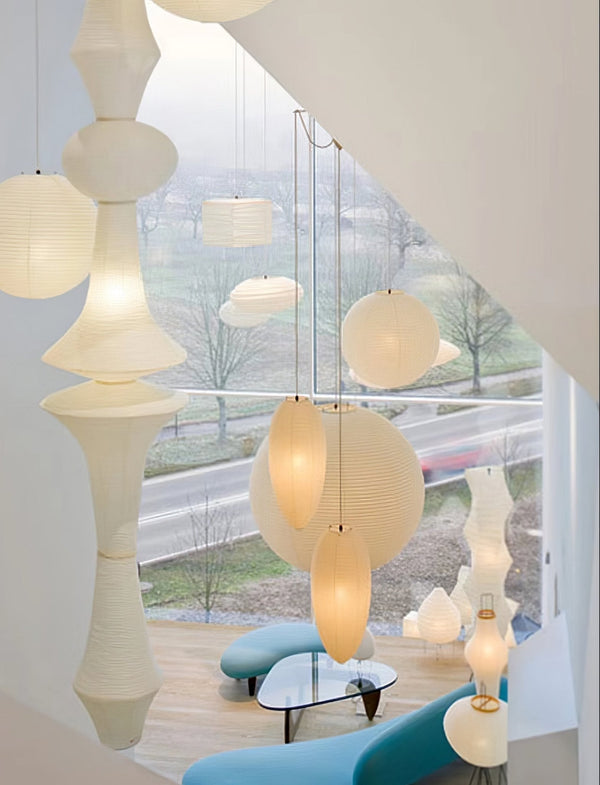white washi paper pendant light for dining room and bedroom