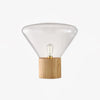 wood blown glass table lamp
