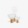 wood blown glass table lamp