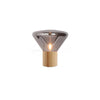 wood blown glass table lamp