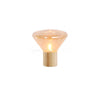 wood blown glass table lamp