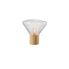 wood blown glass table lamp
