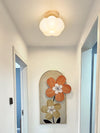 wood grain kapok flower flush mount ceiling light