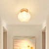 wood grain kapok flower flush mount ceiling light