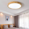 wooden geometric led ceiling light with acrylic shade
