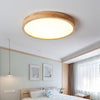 wooden geometric led ceiling light with acrylic shade