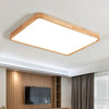 wooden geometric led ceiling light with acrylic shade