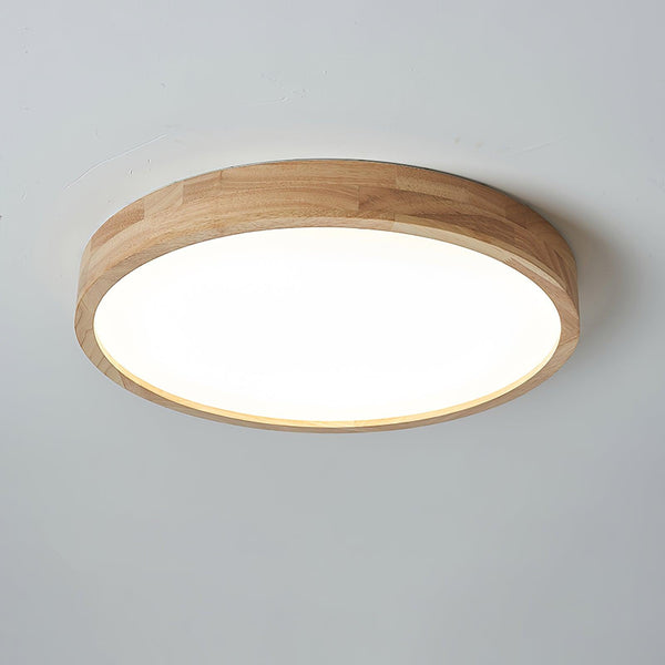 wooden geometric led ceiling light with acrylic shade