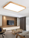 wooden geometric led ceiling light with acrylic shade