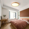 wooden geometric led ceiling light with acrylic shade