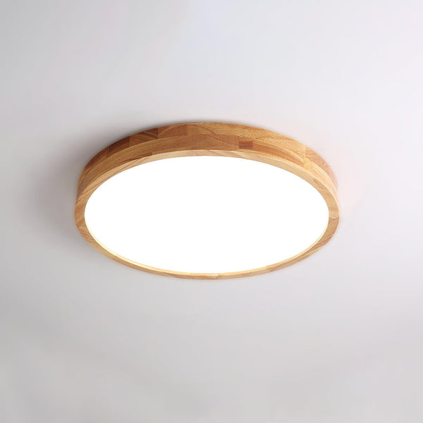 wooden geometric led ceiling light with acrylic shade