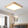 wooden geometric led ceiling light with acrylic shade