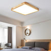 wooden geometric led ceiling light with acrylic shade