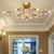 Vintage Crystal Branches Leaf Semi Flush Mount Chandelier 8 Light Led 31 19 Wide Antique Brass