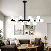 Modern Gold Kitchen Island Light 16 Light Linear Iron Global Glass Ceiling Lights Fixture 48W 110V Hardwired Indoor