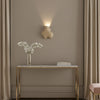 yellow travertine abstract wall sconce